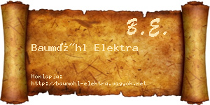 Baumöhl Elektra névjegykártya